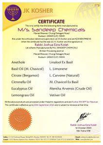KOSHER CERTIFICATE